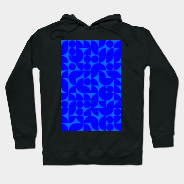 Men Bluish Geometric Pattern - Shapes #6 Hoodie by Trendy-Now